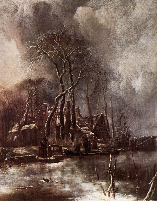 Jan van de Capelle Winter Landscape oil painting picture